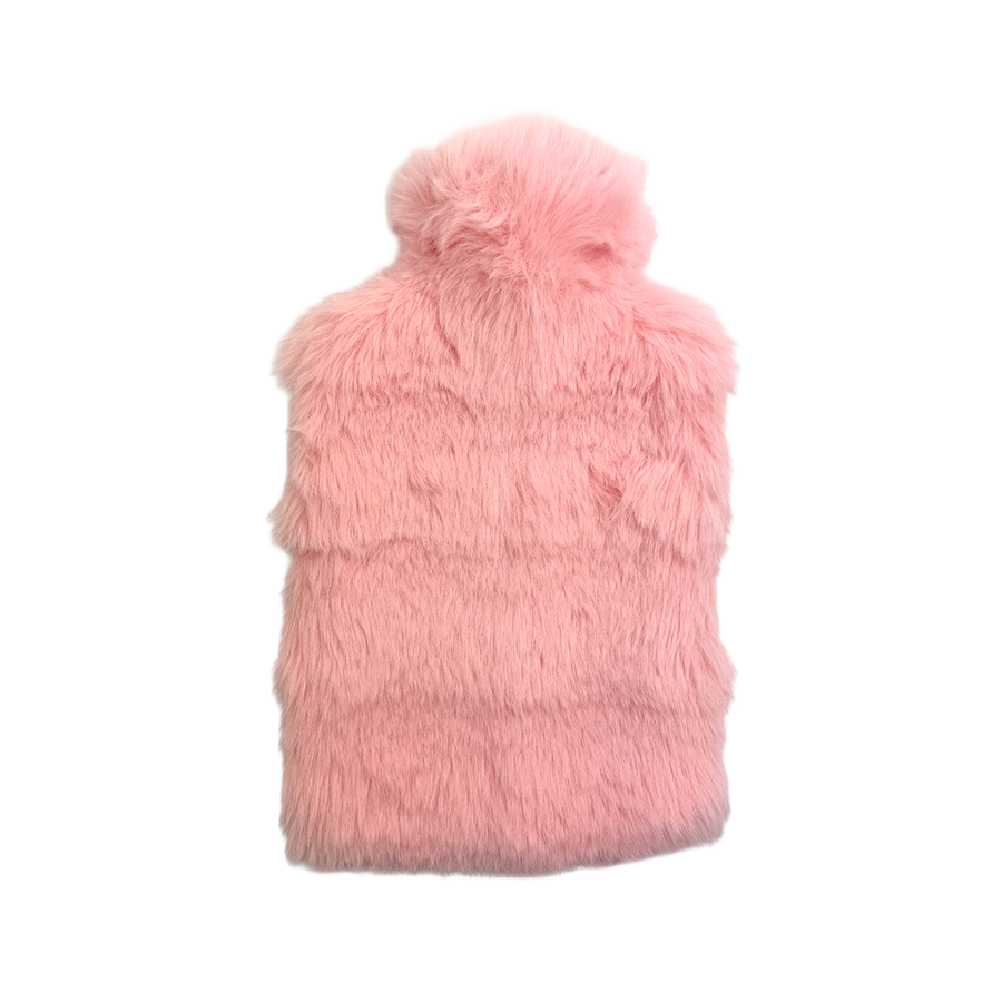 Hot Water Bottle & Cover - Peach Wavy Plush - The Grain Shop