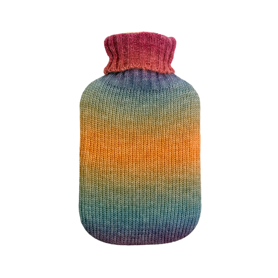 Hot Water Bottle & Cover - Candy Gradient Knit - The Grain Shop